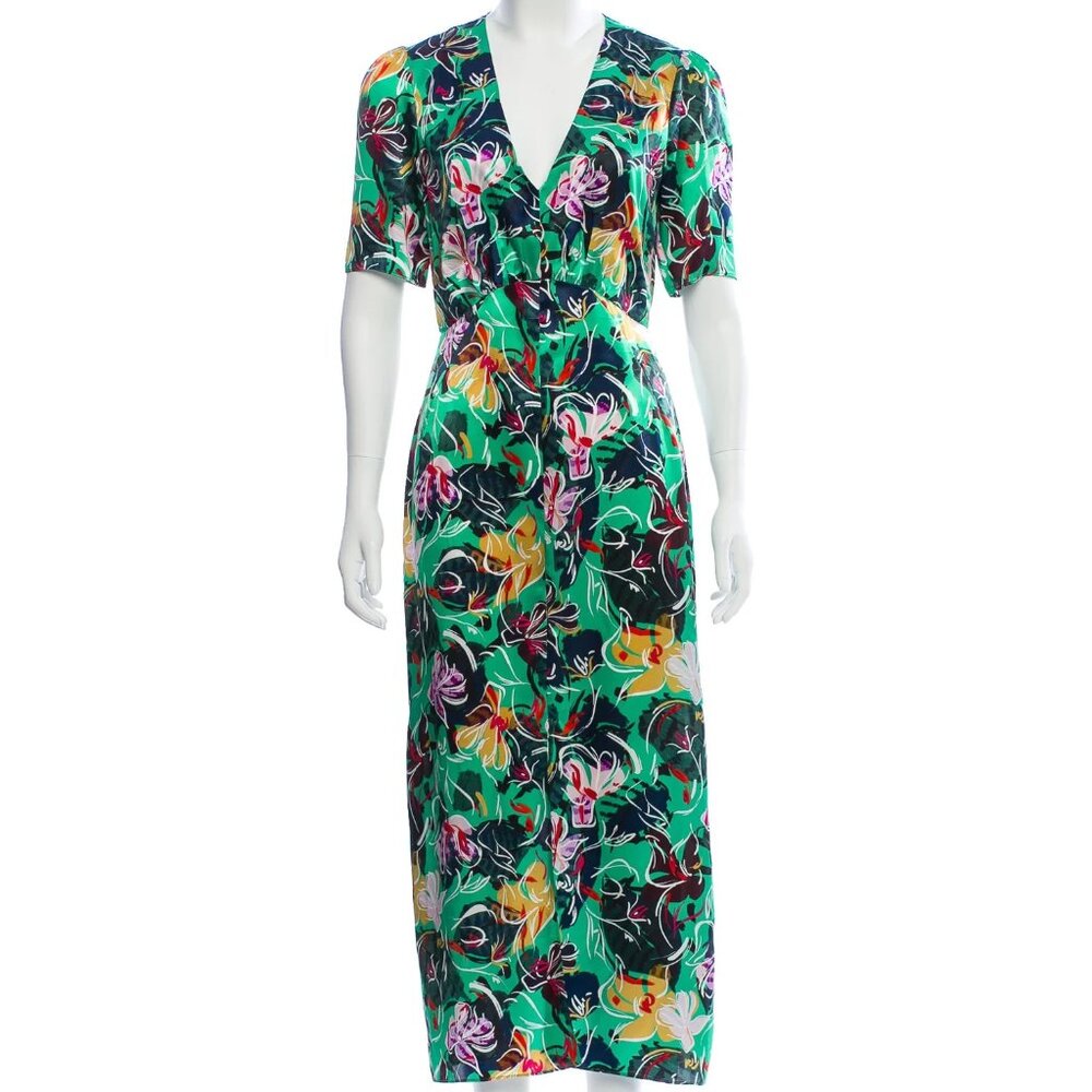 Saloni Silk Midi Length Dress- size 4